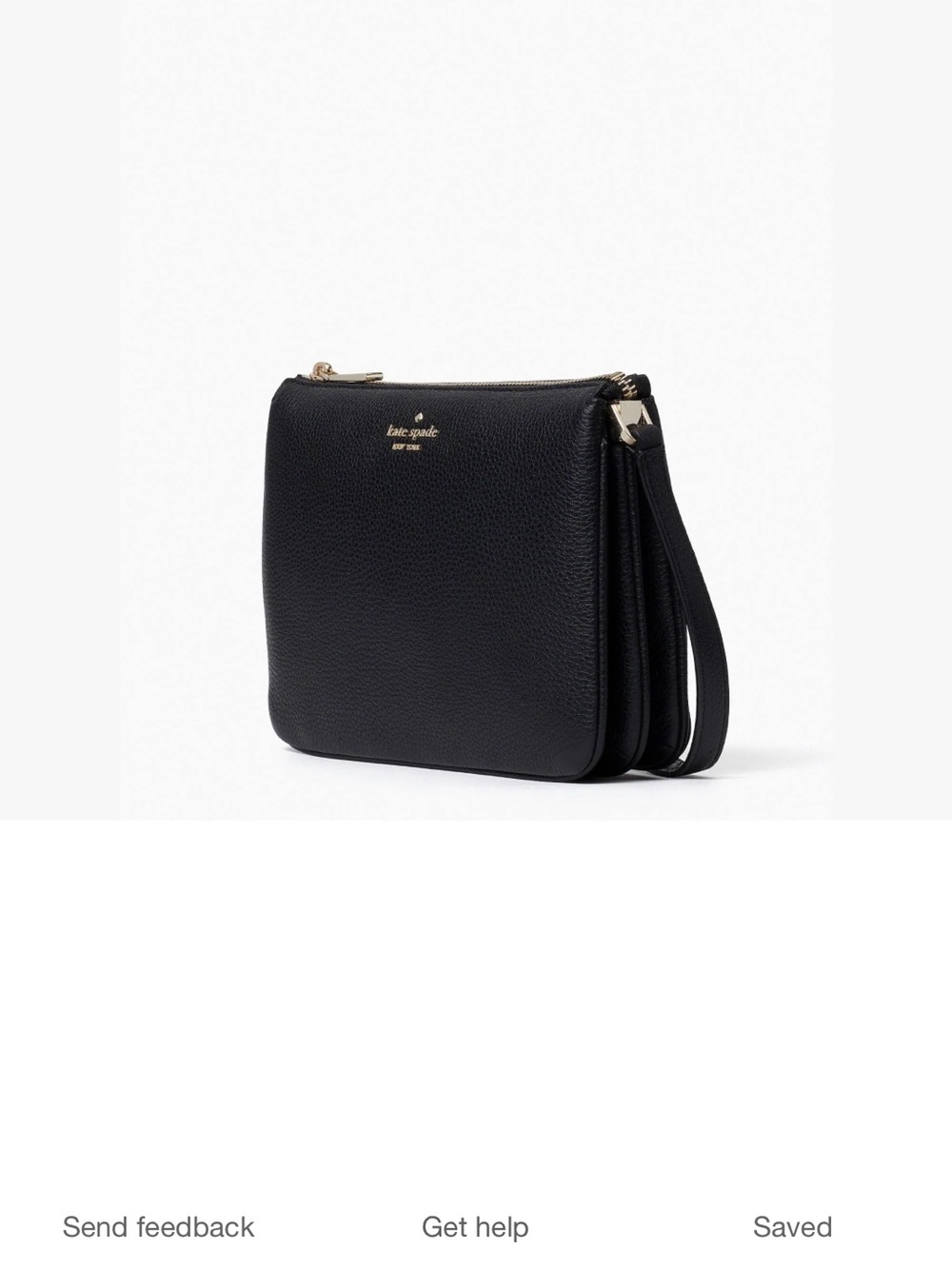 kate spade Black Pebbled Leather Wristlet Clutch with Gold Hardware
